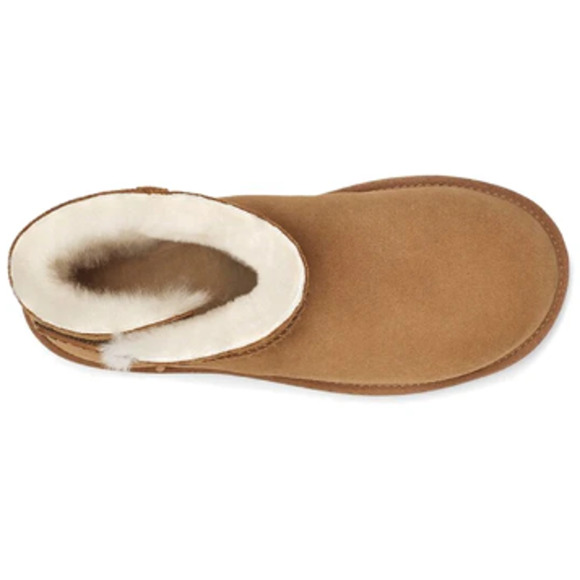 NEW UGG Mini Bailey Logo Strap Boots Chestnut Sz 7 Women's Fur 1123621 - Picture 4 of 6